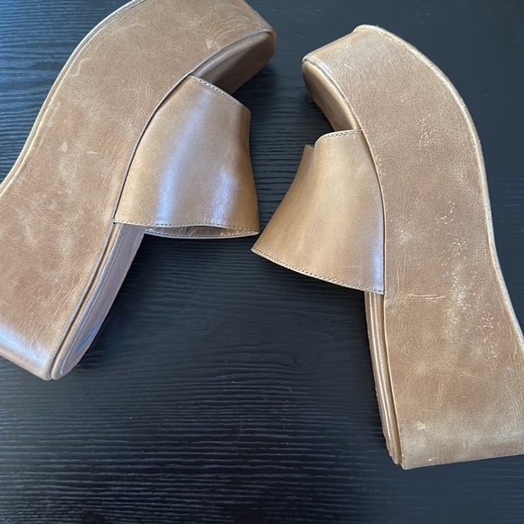 Two Wings Tattoo Handmade Leather Tan Y2K Platforms 38 - Picture 5 of 9